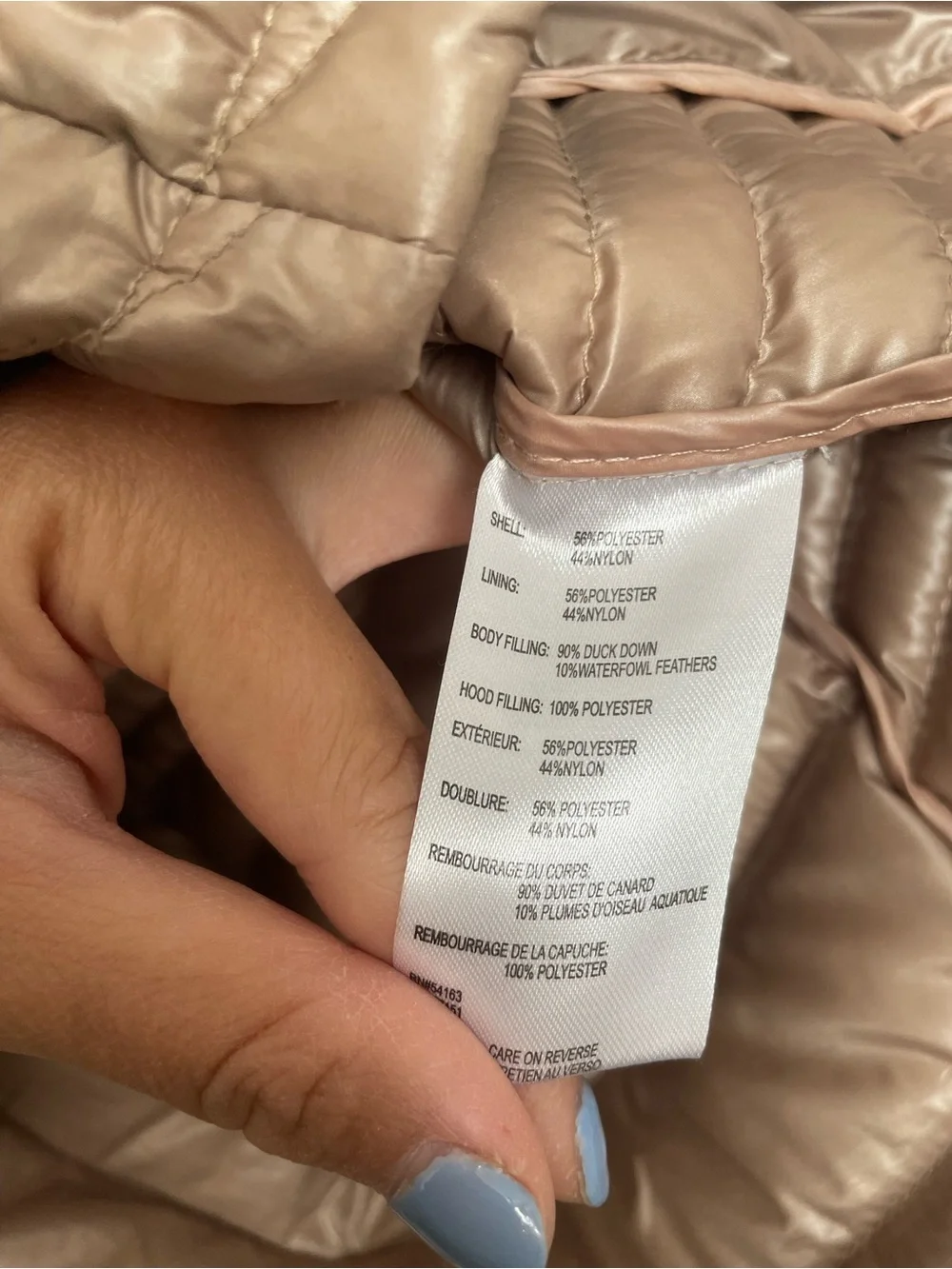 Calvin Klein Women's size Small Light Brown Premium Down Quilted Puffer Jacket